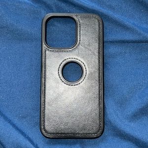 Black Leather IPhone 13 Pro Case